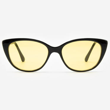 Night Driving Glasses with Canary Yellow Poly Double Sided Anti-reflective